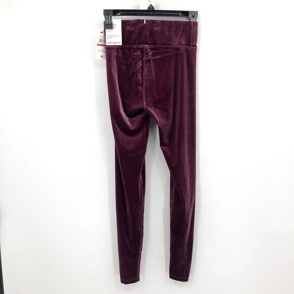 TOMMY HILFIGER Women's Velvet Active Leggings XS Purple High Waisted NWT - Picture 12 of 16